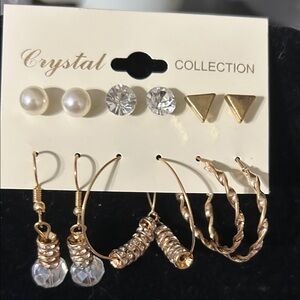 Gold and Silver Earring Set